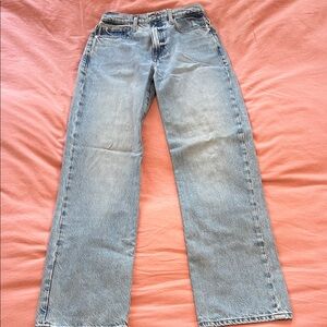 Frame Denim Straight Leg Jeans in Light Blue